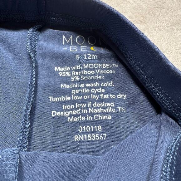 Moon and Beck Baby 6-12 Months Blue/White Stripe Signature Leggings New - Picture 3 of 8